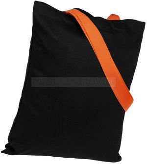 Фото Холщовая сумка черная с оранжевыми ручками BRIGHTONE