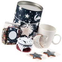 Набор чайный Christmas Sky: чай, малиновое варенье, печенье, кружка