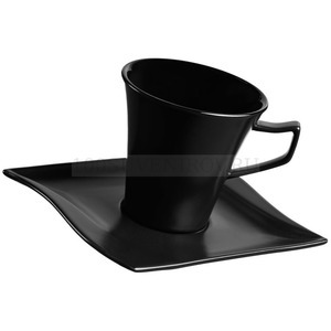 Фото Кофейная пара черная из фарфора TWIST MIST