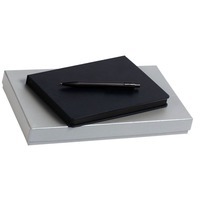 Набор черный из пластика BRAND TONE: недатированный ежедневник, ручка