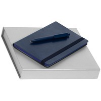Набор синий из пластика My DAY с недатированным ежедневником и ручкой
