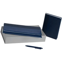 Набор синий из пластика BRAND PLANNER: недатированный ежедневник, датированный планинг, ручка