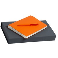 Набор оранжевый из кожи FLEX SHALL KIT: датированный ежедневник, ручка