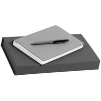 Набор серый из пластика FLEX SHALL KIT: датированный ежедневник, ручка