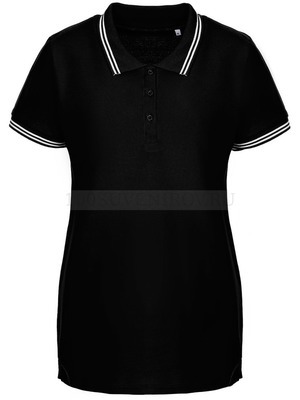 Фото Женская рубашка поло черная VIRMA STRIPES LADY, размер S