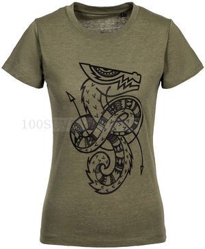 Фото Брендовая женская футболка "ПОЛИНЕЗИЙСКИЙ ДРАКОН" с вышивкой, размер L