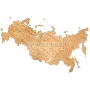 Фото Деревянная карта России, дуб