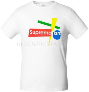 Фото Белая футболка SUPREMATISM для шелкографии, размер S