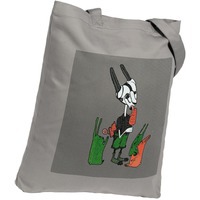 Фотка Холщовая сумка «Зайцы и морковное мороженое», серая, люксовый бренд Соль