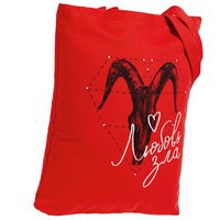 Картинка Холщовая сумка «Любовь зла», красная