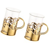 Фотография Набор стаканов в подстаканниках Cite, золотистый от известного бренда Apollo