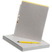 Набор серебристо-желтый из кожи FLEXPEN: недатированный ежедневник, ручка
