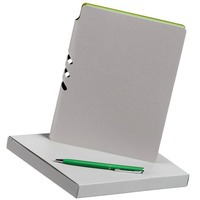 Набор серебристо-зеленый из металла FLEXPEN: недатированный ежедневник, ручка