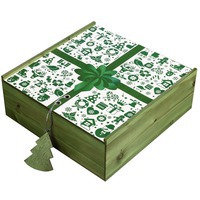 Коробка деревянная деревянная , зеленая