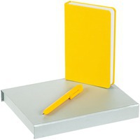 Набор желтый из пластика BRIGHT IDEA: блокнот, ручка