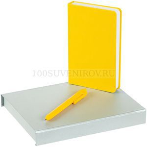 Фото Желтый набор из пластика BRIGHT IDEA: блокнот, ручка