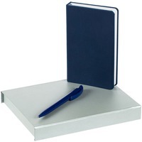 Набор синий из пластика BRIGHT IDEA: блокнот, ручка