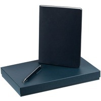 Набор синий из металла BIG CITY LIGHTS: недатированный ежедневник, ручка