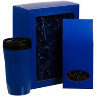 Набор синий из пластика TAIGA: термостакан, чай