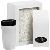 Чайный набор белый из пластика TAIGA: термостакан, чай