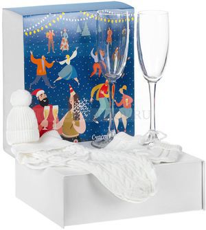 Фото Новогодний акриловый набор ALBUS: два бокала, чехол для шампанского, игрушка на елку