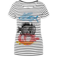 Изображение Футболка женская «Морские обитатели», белая с темно-синим S от бренда Принтэссенция