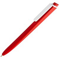 Ручка шариковая красная с белым из пластика Pigra P02 Mat