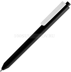 Фото Шариковая ручка черная с белым из пластика Pigra P03 Mat