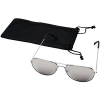 Стильный солнечный очки AVIATOR с зеркальными линзами, 14 x 13,5 x 5 см. Нанесение лого можно сделать на защитном мешочке.
