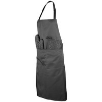 Подарочный набор для кухни DILA: фартук, прихватка, рукавица (хлопок, полиэстер). , серый