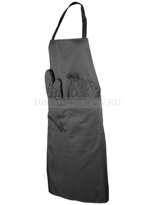 Фото Подарочный набор для кухни DILA: фартук, прихватка, рукавица (хлопок, полиэстер).  «Avenue» (серый)