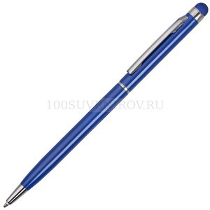 Фото Ручка-стилус металлическая шариковая Jucy, d0,7 х 13,6 см, синие чернила (синий)