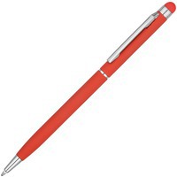 Ручка-стилус металлическая шариковая Jucy Soft soft-touch, d0,7 х 13,6 см, синие чернила
