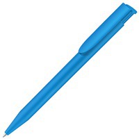 Корпоративные шариковые ручки HAPPY из матового пластика, синие чернила, d1 х 14,3 см под логотип, голубой