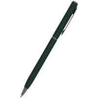 Фирменная металлическая шариковая ручка PALERMO silk touch (силк-тач), d0,7 х 13 см, синие чернила, зеленый/серебристый