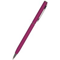 Фирменная металлическая шариковая ручка PALERMO silk touch (силк-тач), d0,7 х 13 см, синие чернила, бордовый/серебристый