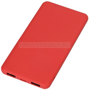 Фото Портативное зарядное устройство красное из пластика Reserve с USB Type-C, 5000 mAh