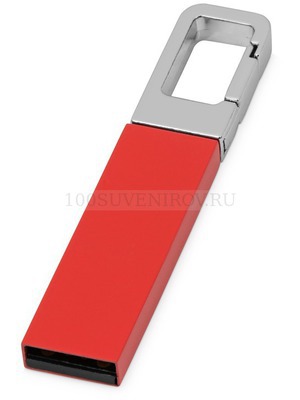 Фото USB-флешка на 16 Гб Hook с карабином (красный, серебристый)