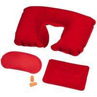 Набор красный из полиэстера для путешествий Глэм: подушка-подголовник в чехле