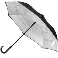 Зонт-трость наоборот Inversa, черный/серебристый