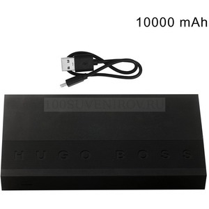 Фото Фирменное портативное зарядное устройство EDGE, 10000 mAh с логотипом HUGO BOSS (черный матовый)