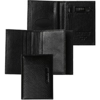 Стильное черное портмоне BUZZ из кожи с портативным зарядным устройством, 4000 mAh, 11,2 x 8,2 x 2,5 см в фирменной подарочной коробке , люксовый бренд Cerruti 1881