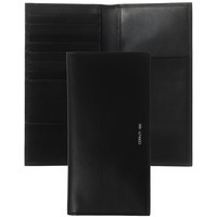 Фирменный дорожный кошелек Zoom Black из гладкой кожи, 21,2 x 10,7 x 1,2 см  в подарочной коробке.