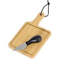 Цветной набор для сыра из бамбука Pecorino: разделочная доска, нож для сыра