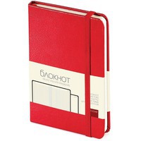 Маленький офисный блокнот MEGAPOLIS JOURNAL-А6, в клетку, 100 страниц, твердая обложка под тиснение логотипа, 9 х 13 х 1 см, красный