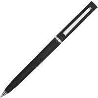 Ручка шариковая черная из пластика Navi soft-touch