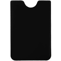 Черный чехол для карточки DORSET из искусственной кожи, зеленый, 6,2х9,1 см. Бесцветное тиснение, полноцветная уф-печать.