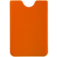 Оранжевый чехол для карточки DORSET из искусственной кожи, зеленый, 6,2х9,1 см. Бесцветное тиснение, полноцветная уф-печать.
