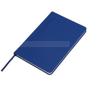 Фото Блокнот А5 Magnet soft-touch с магнитным держателем для ручки (синий)