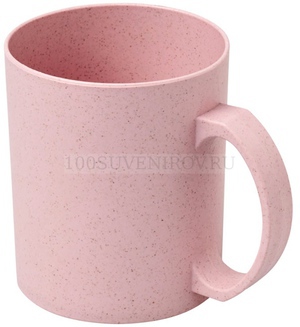 Фото Эко-чашка PECOS из растительного волокна, 350 мл, d7,7 х 9,2 см, тампопечать, уф-печать (розовый)